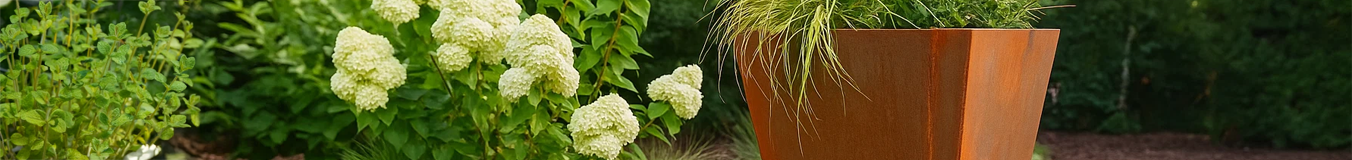 Bac à plantes soudé Cône en acier Corten
