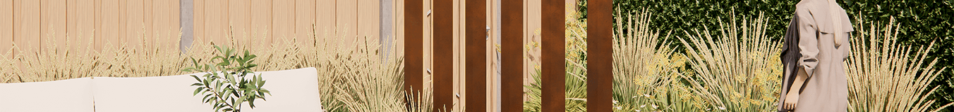 Poteaux de clôture de jardin en acier corten