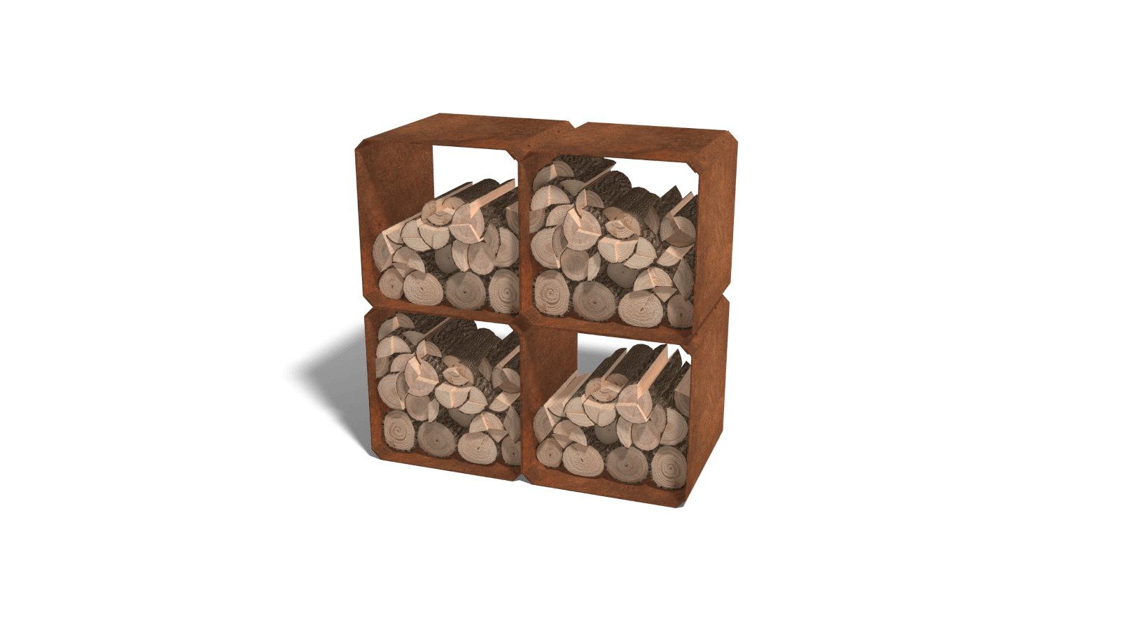 Rangement bois cube