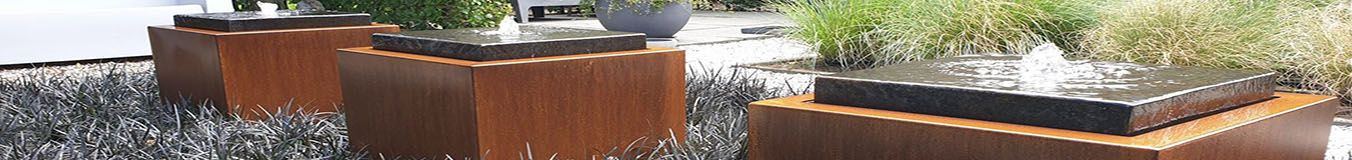 Tables d'eau en acier corten