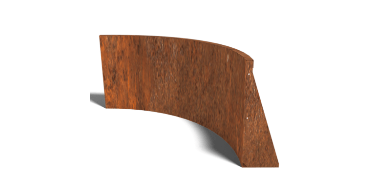 Paroi de soutènement en acier corten courbe intérieure 1000x1000mm (hauteur 600mm)