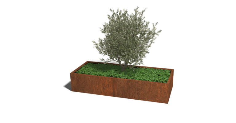 Bac à plantes en acier corten Texas xxl 2000x800