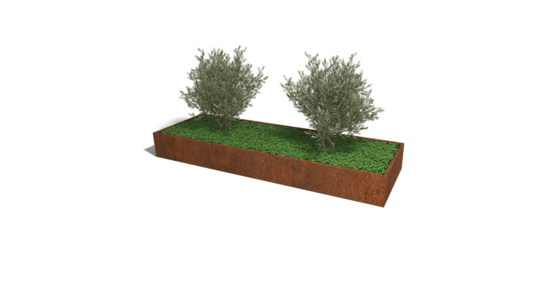 Bac à plantes en acier corten Texas xxl 3600x1200