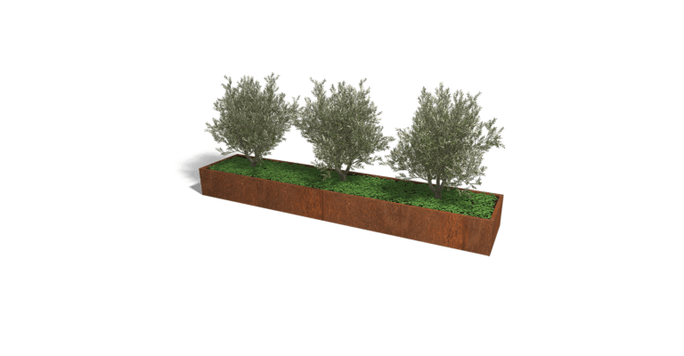 Bac à plantes en acier corten Texas xxl 4000x800