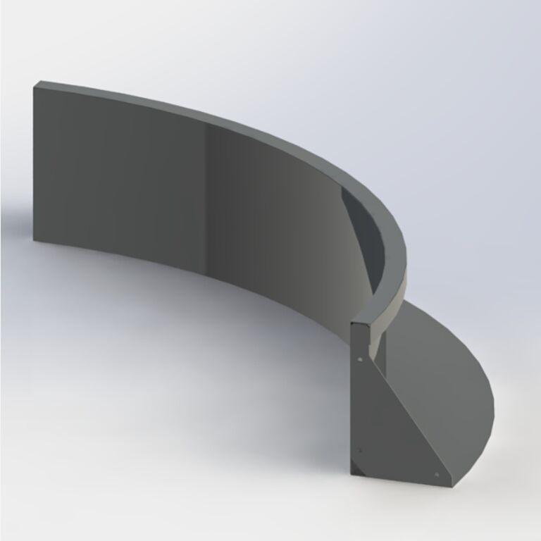 Paroi de soutènement en acier thermolaqué courbe intérieure 150 x 150 cm (hauteur 60 cm)