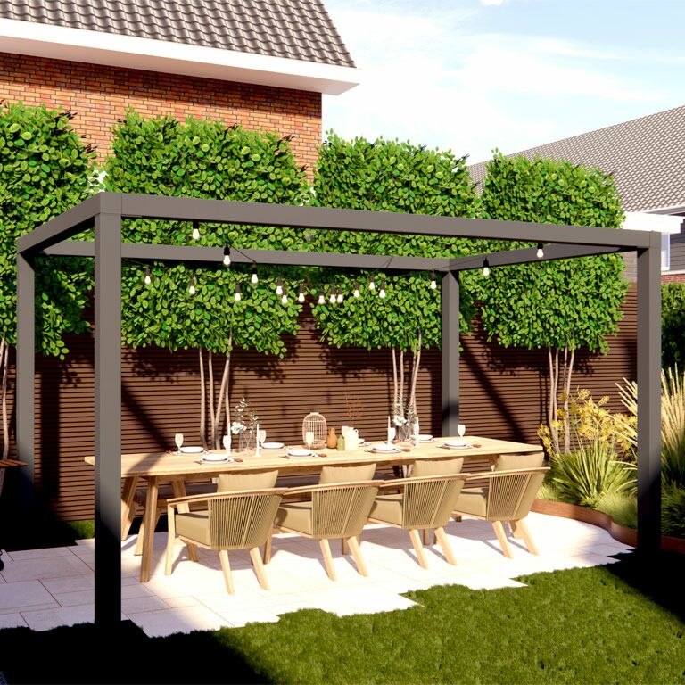 Pergola carré en acier thermolaqué 424 x 250 cm