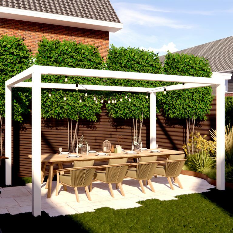 Pergola carré en acier thermolaqué 324 x 250 cm