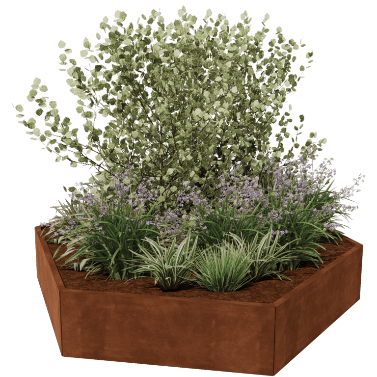 Bac à plantes en acier corten Denver 120