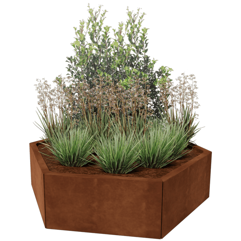 Bac à plantes en acier corten Denver 60