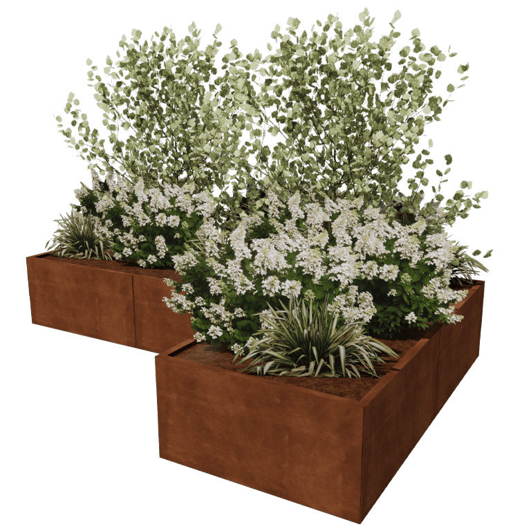 Bac à plantes en acier corten Kansas 100