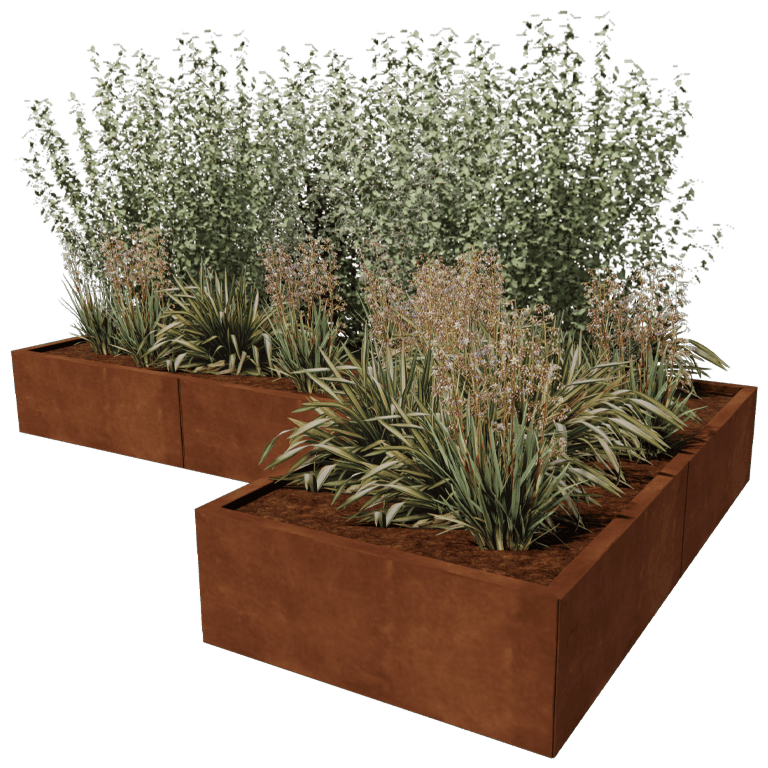 Bac à plantes en acier corten Kansas 80