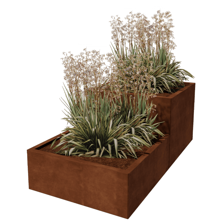 Bac à plantes en acier corten Miami special II 80