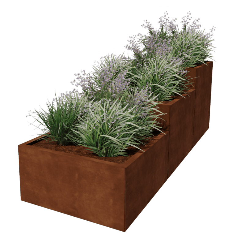 Bac à plantes en acier corten Miami special III 80