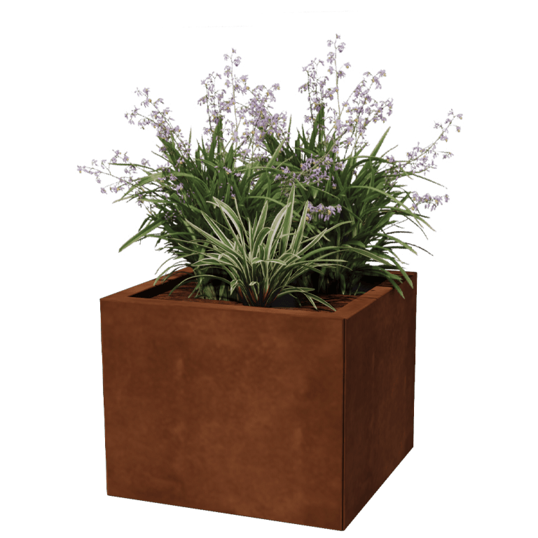 Bac à plantes en acier corten Miami 50 x 50 cm