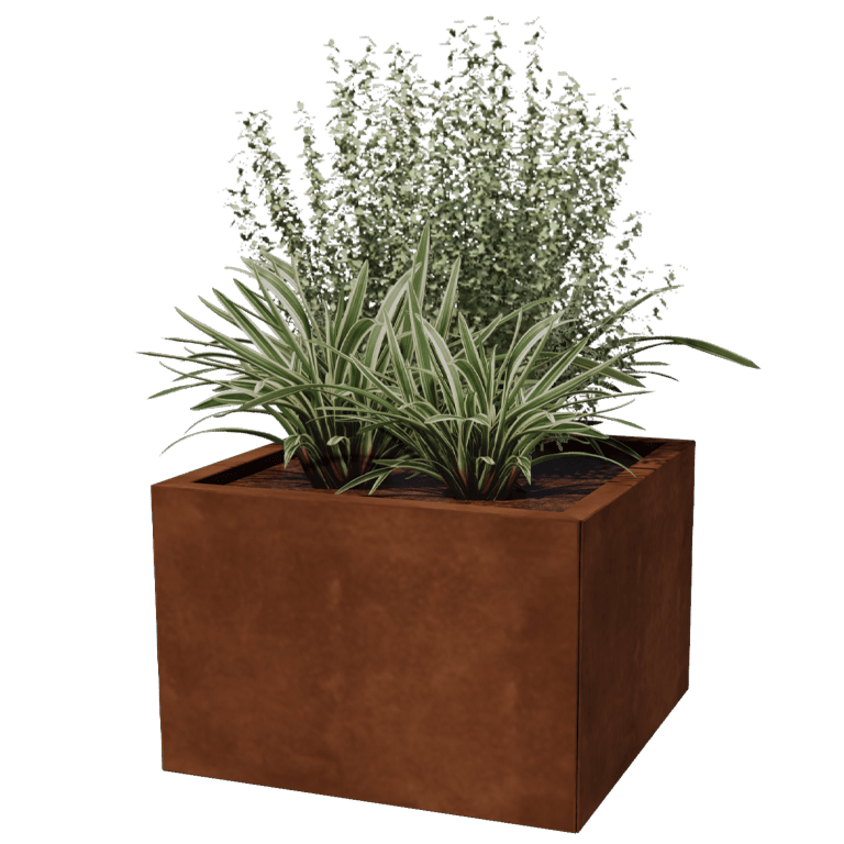Bac à plantes en acier corten Miami 60 x 60 cm
