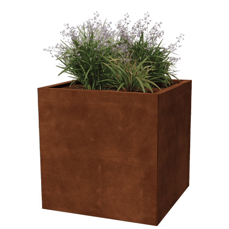 Bac à plantes en acier corten Miami 70 x 70 cm
