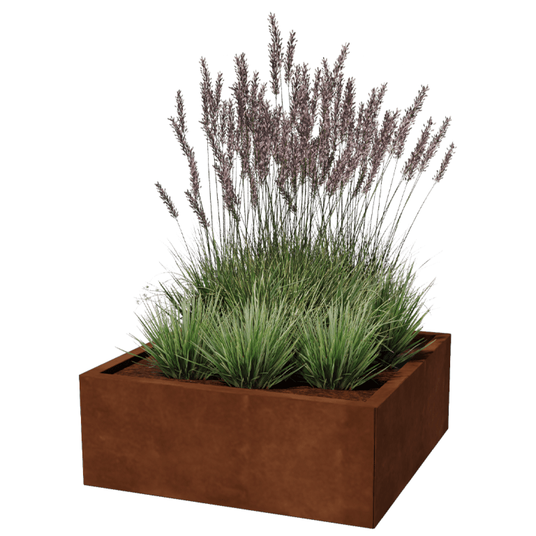 Bac à plantes en acier corten Miami 80 x 80 cm