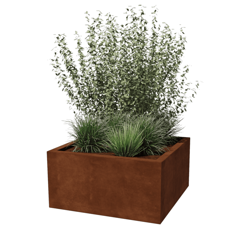 Bac à plantes soudée en acier corten Montana 80 x 80 x 40 cm