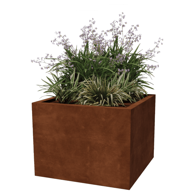 Bac à plantes soudée en acier corten Montana 80 x 80 x 60 cm