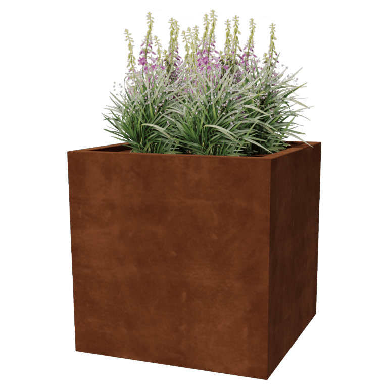 Bac à plantes soudée en acier corten Montana 80 x 80 x 80 cm