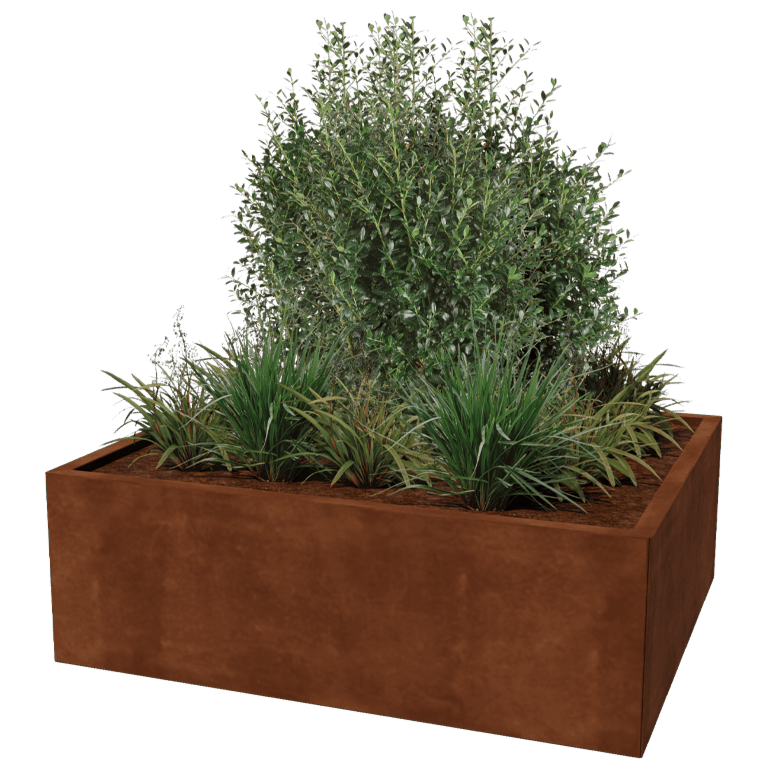 Bac à plantes en acier corten Texas 100 x 120 cm