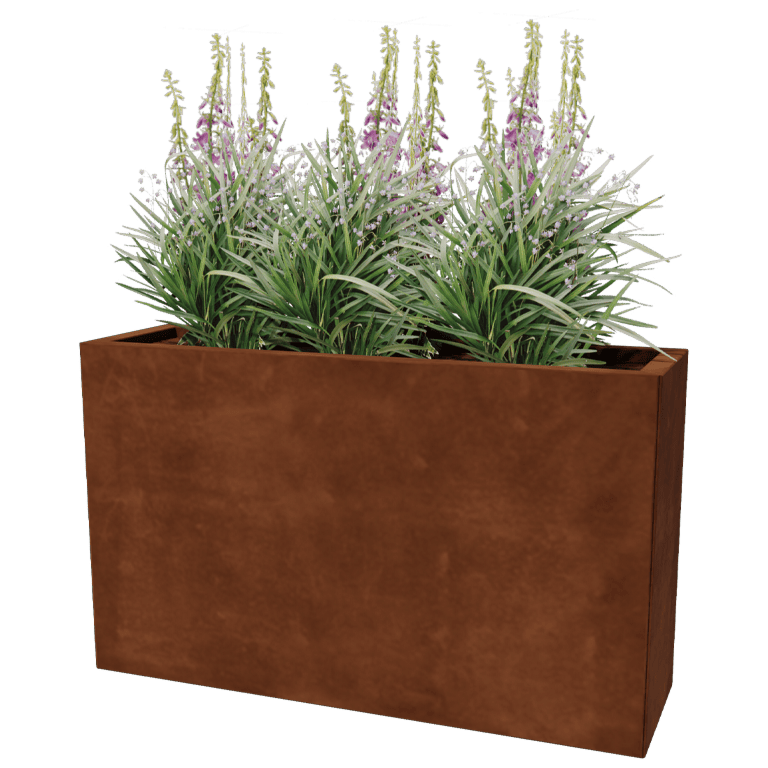 Bac à plantes en acier corten Texas 30 x 100 cm