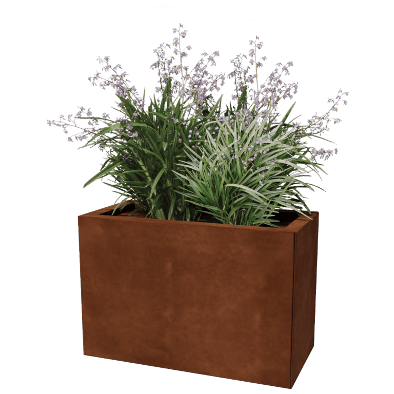 Bac à plantes en acier corten Texas 30 x 60 cm