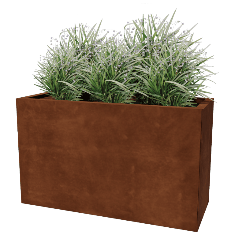 Bac à plantes en acier corten Texas 40 x 100 cm