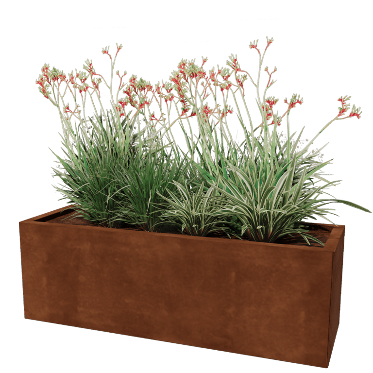 Bac à plantes en acier corten Texas 40 x 120 cm