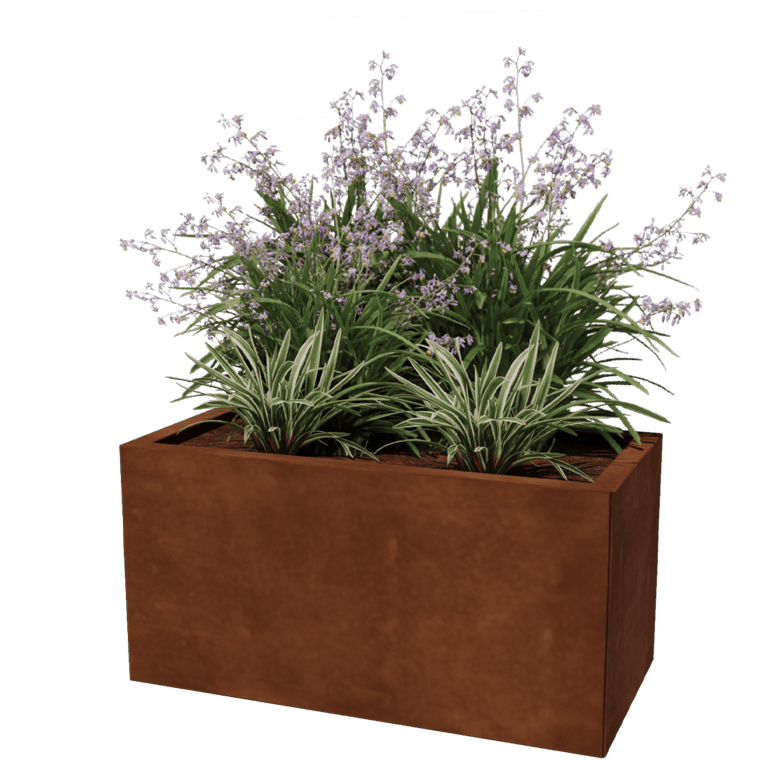 Bac à plantes en acier corten Texas 40 x 80 cm