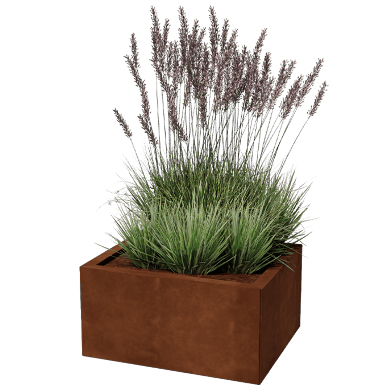 Bac à plantes en acier corten Texas 50 x 60 cm