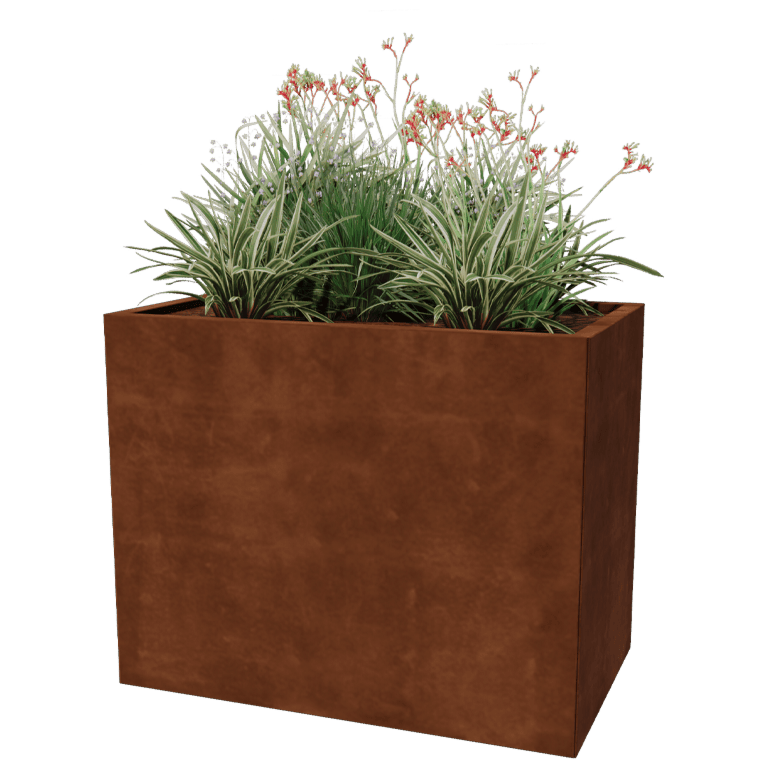 Bac à plantes en acier corten Texas 60 x 100 cm