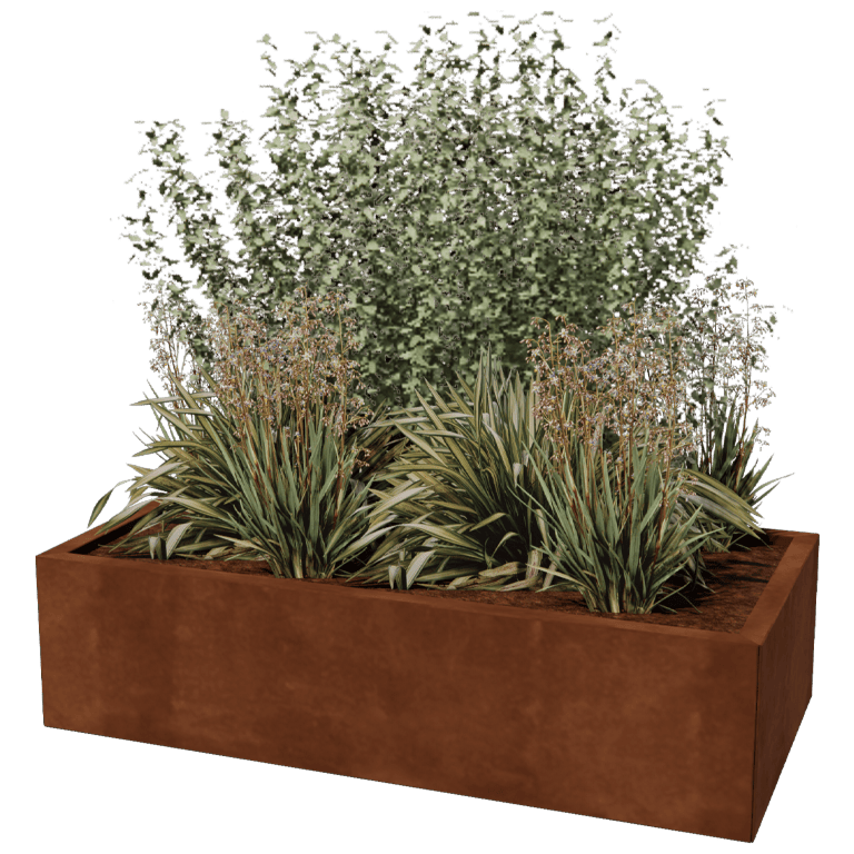 Bac à plantes en acier corten Texas 60 x 120 cm