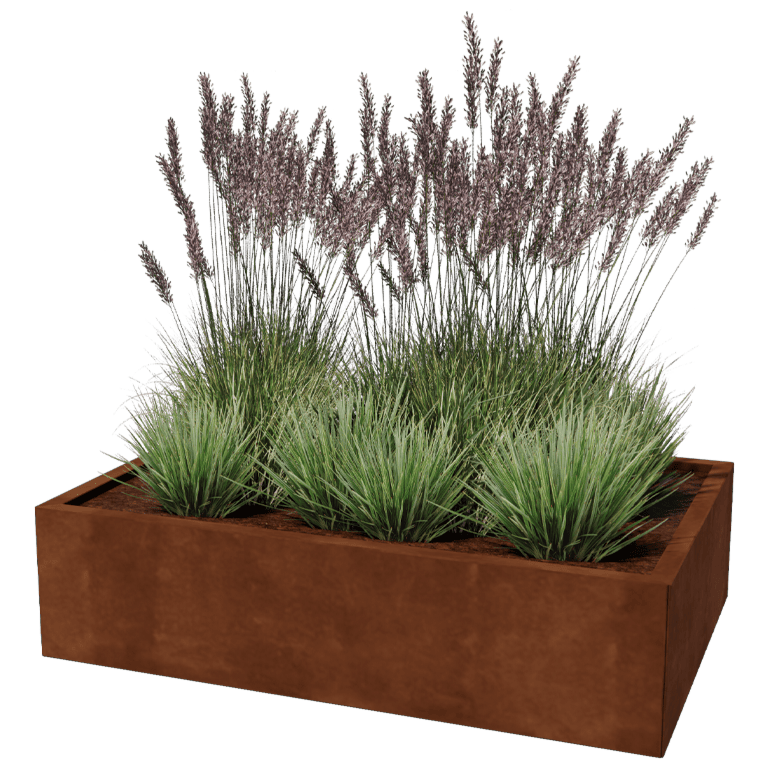 Bac à plantes en acier corten Texas 80 x 120 cm