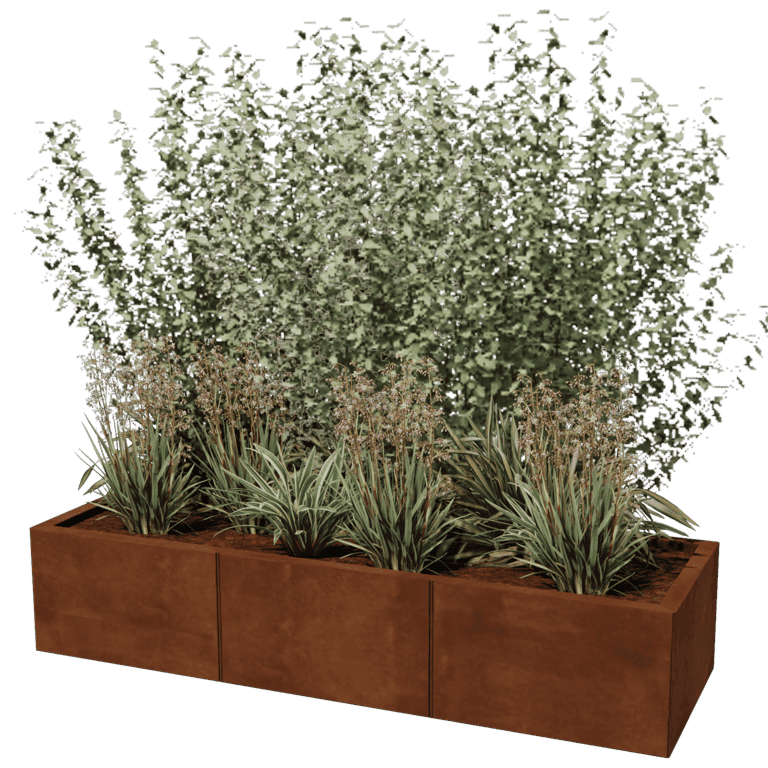 Bac à plantes en acier corten Texas xxl 150 x 50 cm