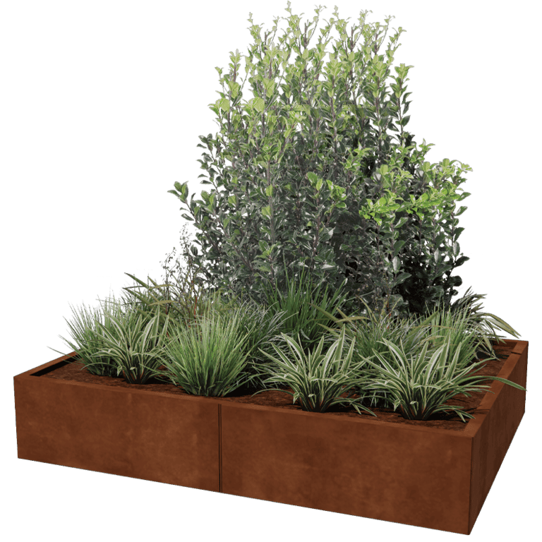 Jardinière en acier corten Texas xxl 160 x 120 cm