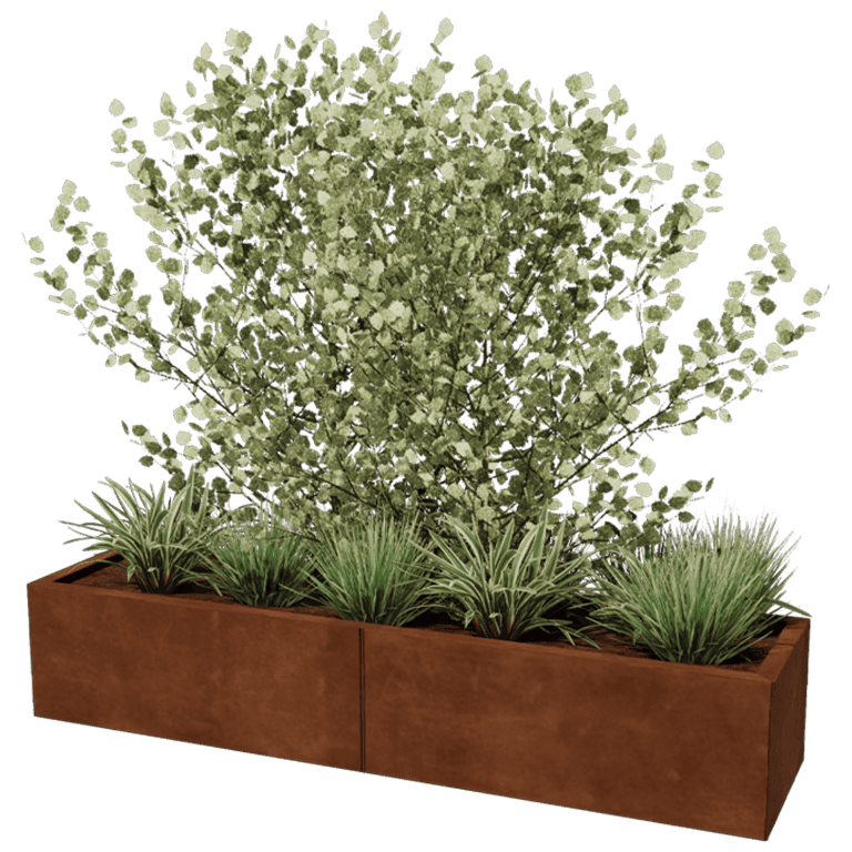 Bac à plantes en acier corten Texas xxl 160 x 40 cm