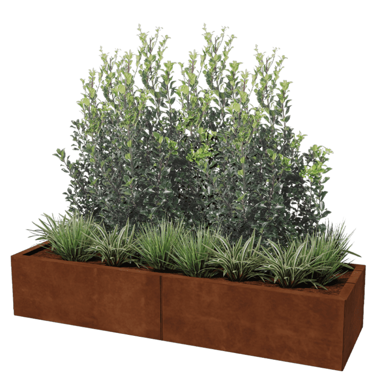 Bac à plantes en acier corten Texas xxl 160 x 50 cm
