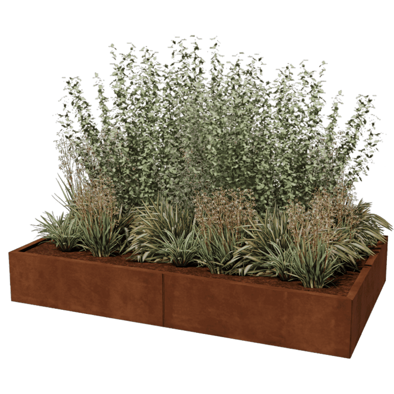 Jardinière en acier corten Texas xxl 200 x 120 cm