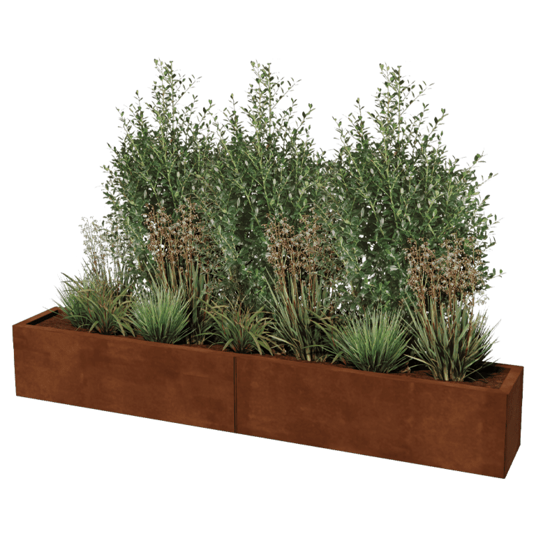 Jardinière en acier corten Texas xxl 200 x 30 cm