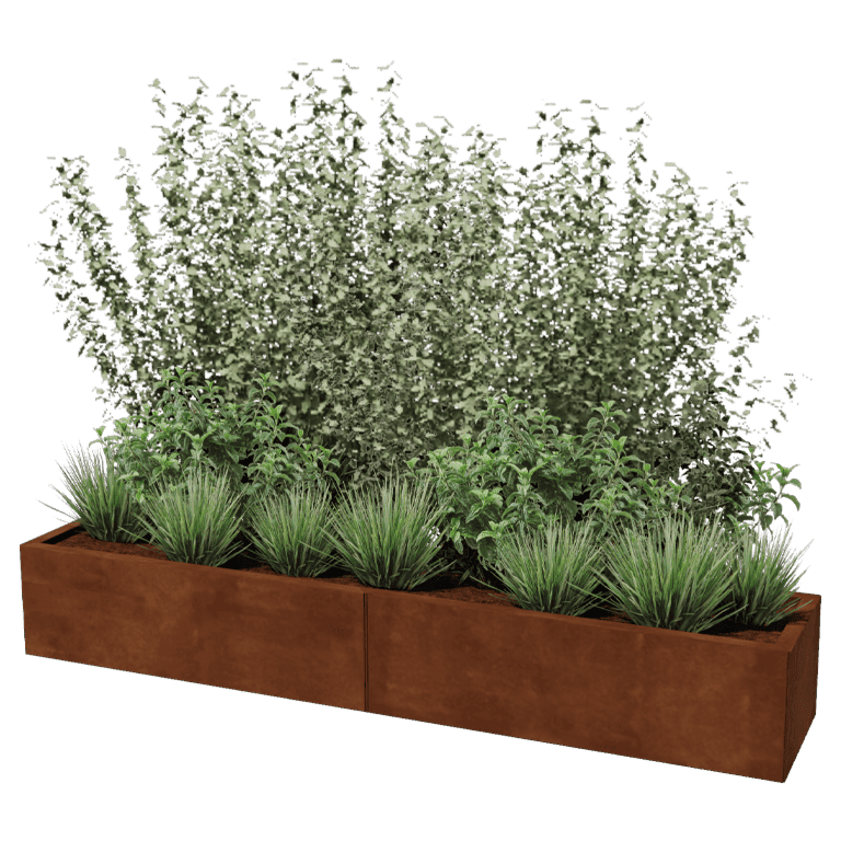 Bac à plantes en acier corten Texas xxl 200 x 40 cm
