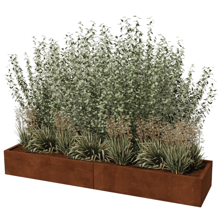 Bac à plantes en acier corten Texas xxl 240 x 60 cm