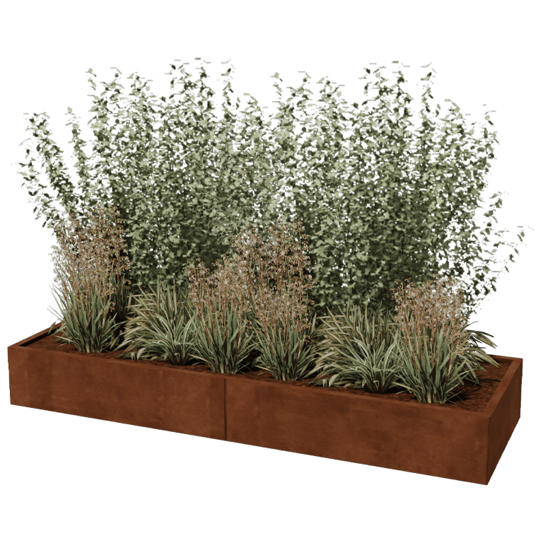 Bac à plantes en acier corten Texas xxl 240 x 80 cm