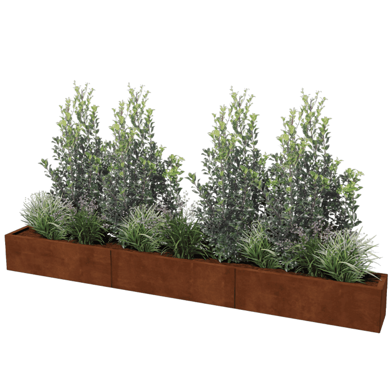 Jardinière en acier corten Texas xxl 300 x 30 cm