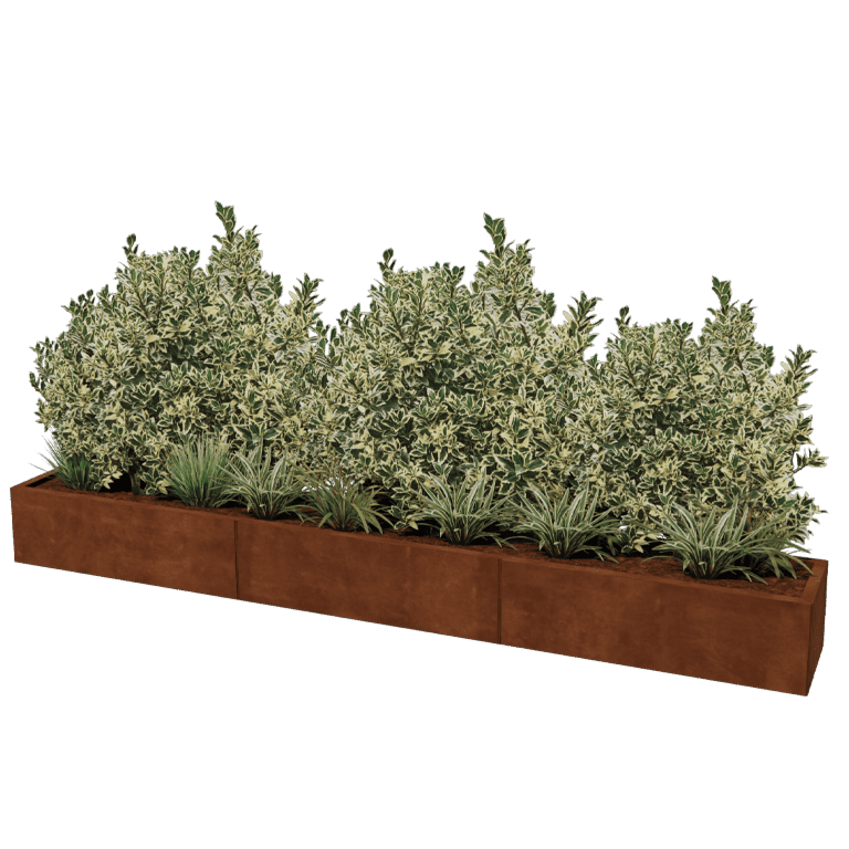 Jardinière en acier corten Texas xxl 300 x 40 cm