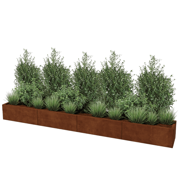 Bac à plantes en acier corten Texas xxl 320 x 40 cm