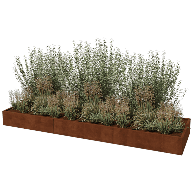 Jardinière en acier corten Texas xxl 360 x 100 cm