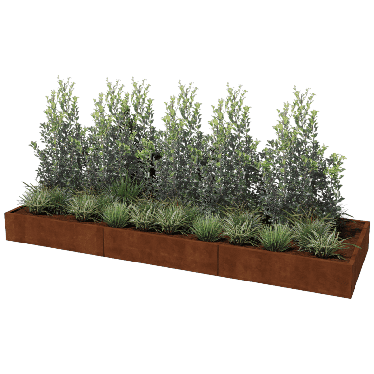 Jardinière en acier corten Texas xxl 360 x 120 cm