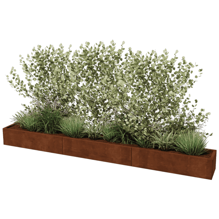 Jardinière en acier corten Texas xxl 360 x 40 cm
