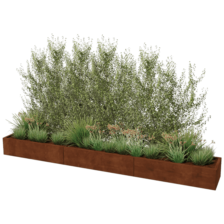 Jardinière en acier corten Texas xxl 360 x 50 cm